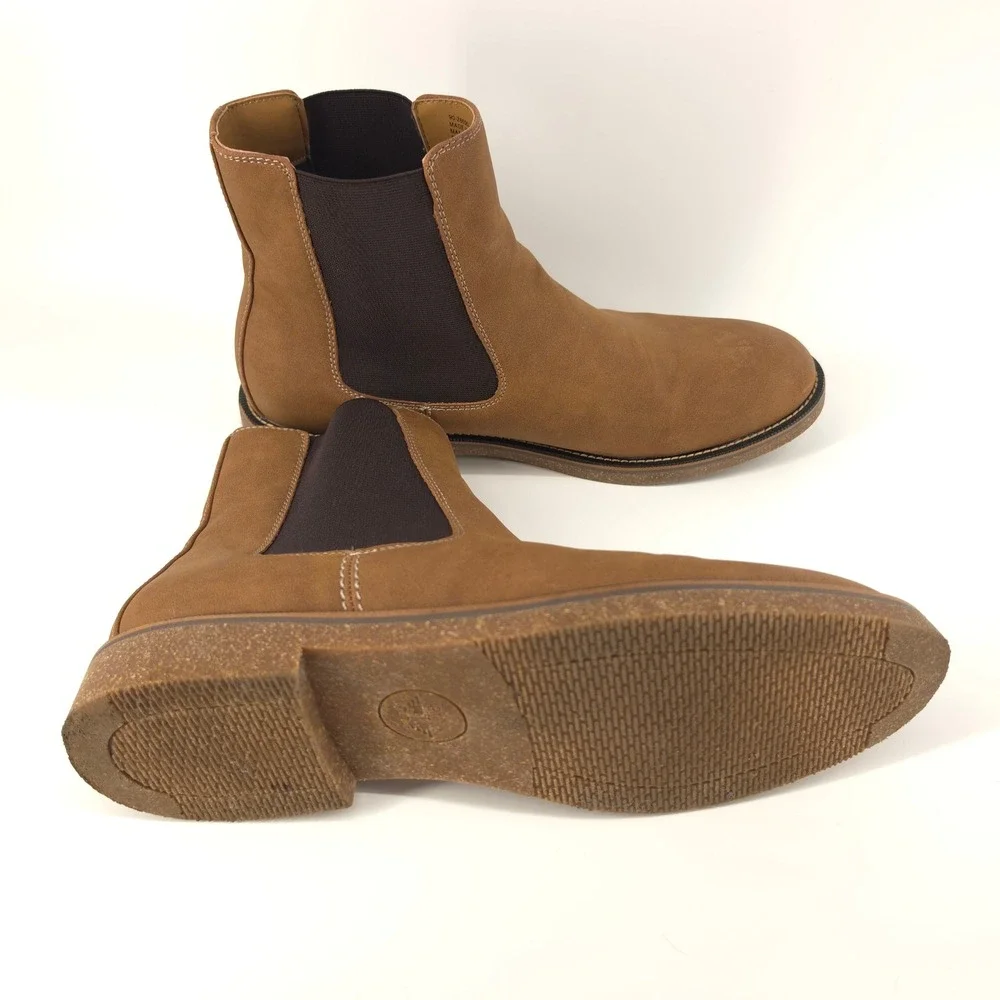 Dockers Mens Novi Chelsea Boot Vegan Leather Tan Brown Size 12M NWOB